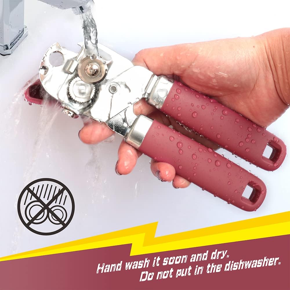 PrinChef Manual Can Opener with Magnet - Red