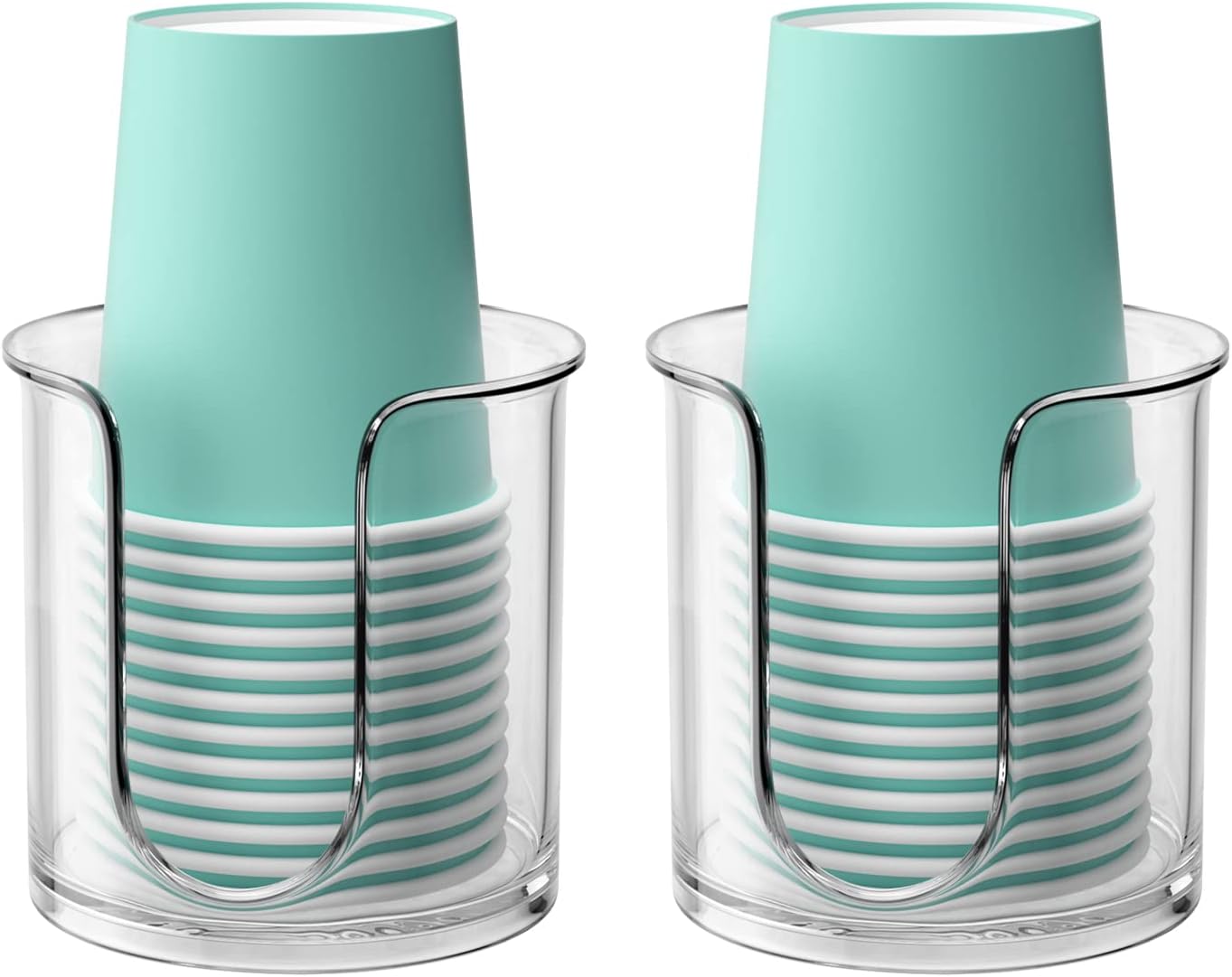 BYAWAY Compact Cup Dispenser for Bathroom Vanity 2 Pack
