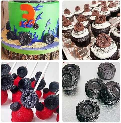 Tire Fondant Molds Silicone Set of 3 for Cakepops and Cupcakes