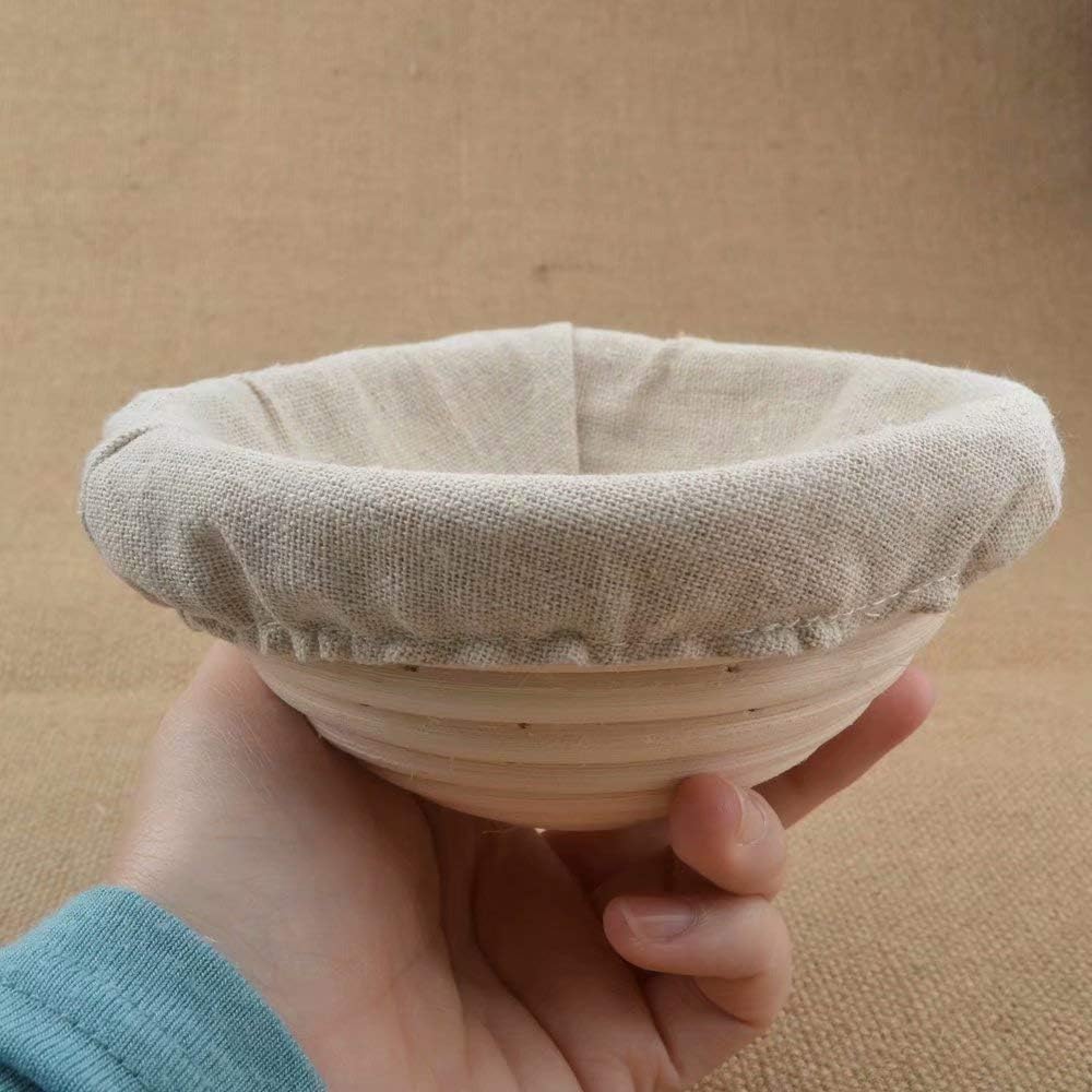 6-Pack 5 Inch Sourdough Baking Basket with Linen Liner