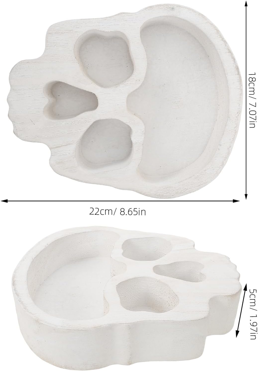 Ciieeo Halloween Skull Candle Holder Serving Bowl for Parties and Snacks