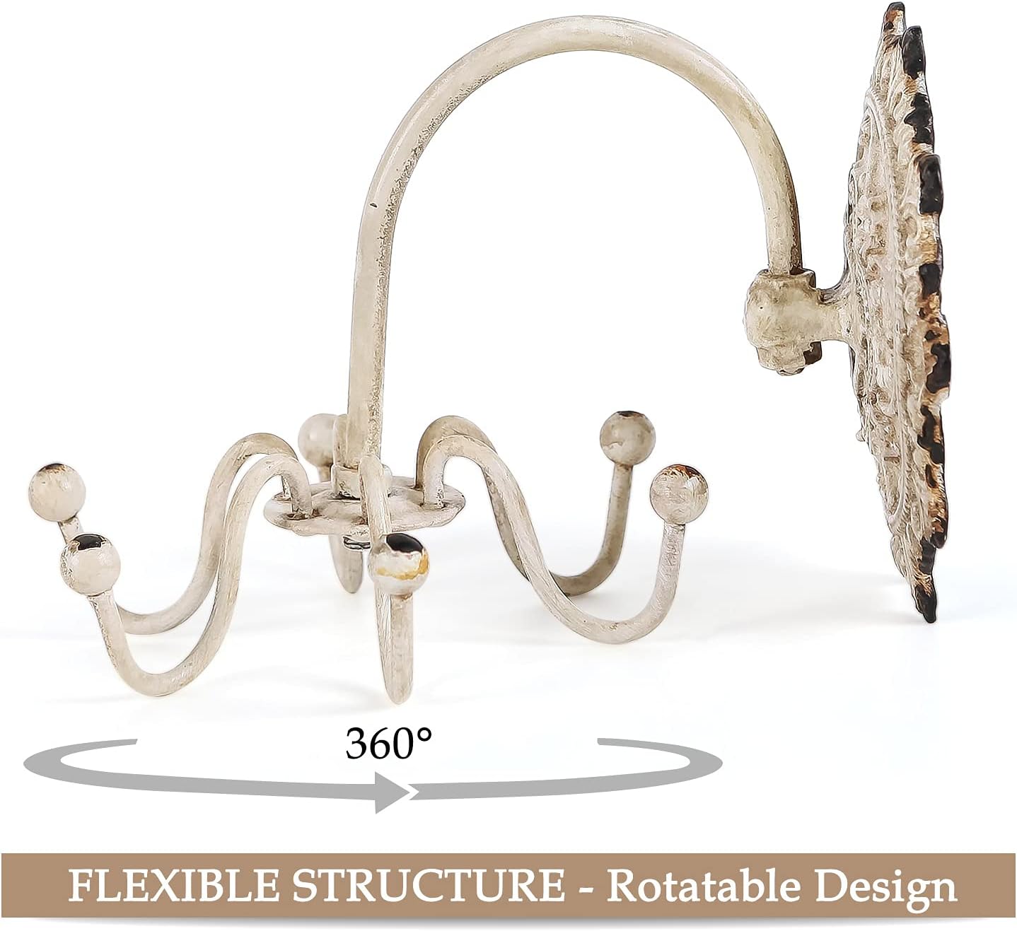 Nikki Home Rustic Wall Jewelry Organizer with 6 Hooks