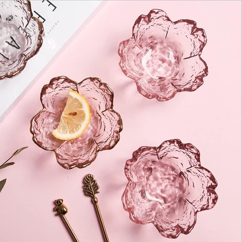 Elegant Cherry Blossom Glass Candle Holder Set of 6