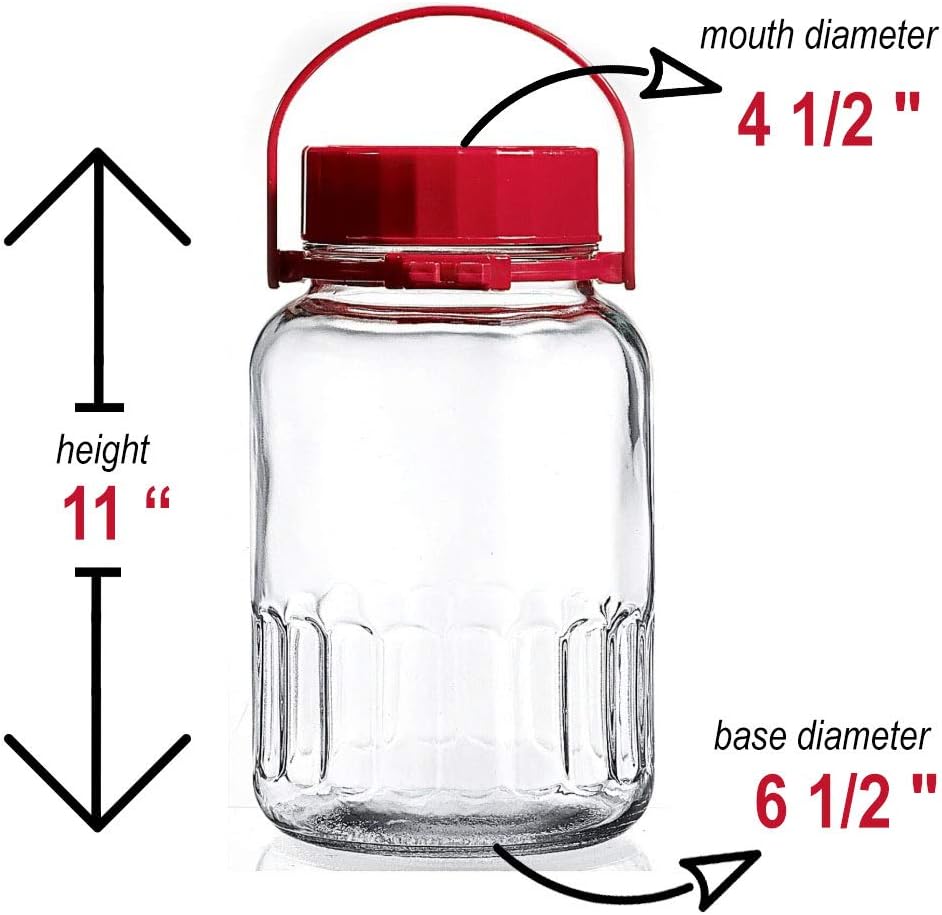 1 Gallon Glass Jar With Airtight Lid For Canning And Storage