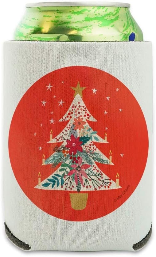 Christmas Tree Can Cooler with Candles