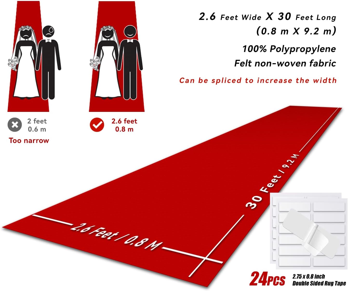 EZLucky Red Carpet Runner for Party and Events