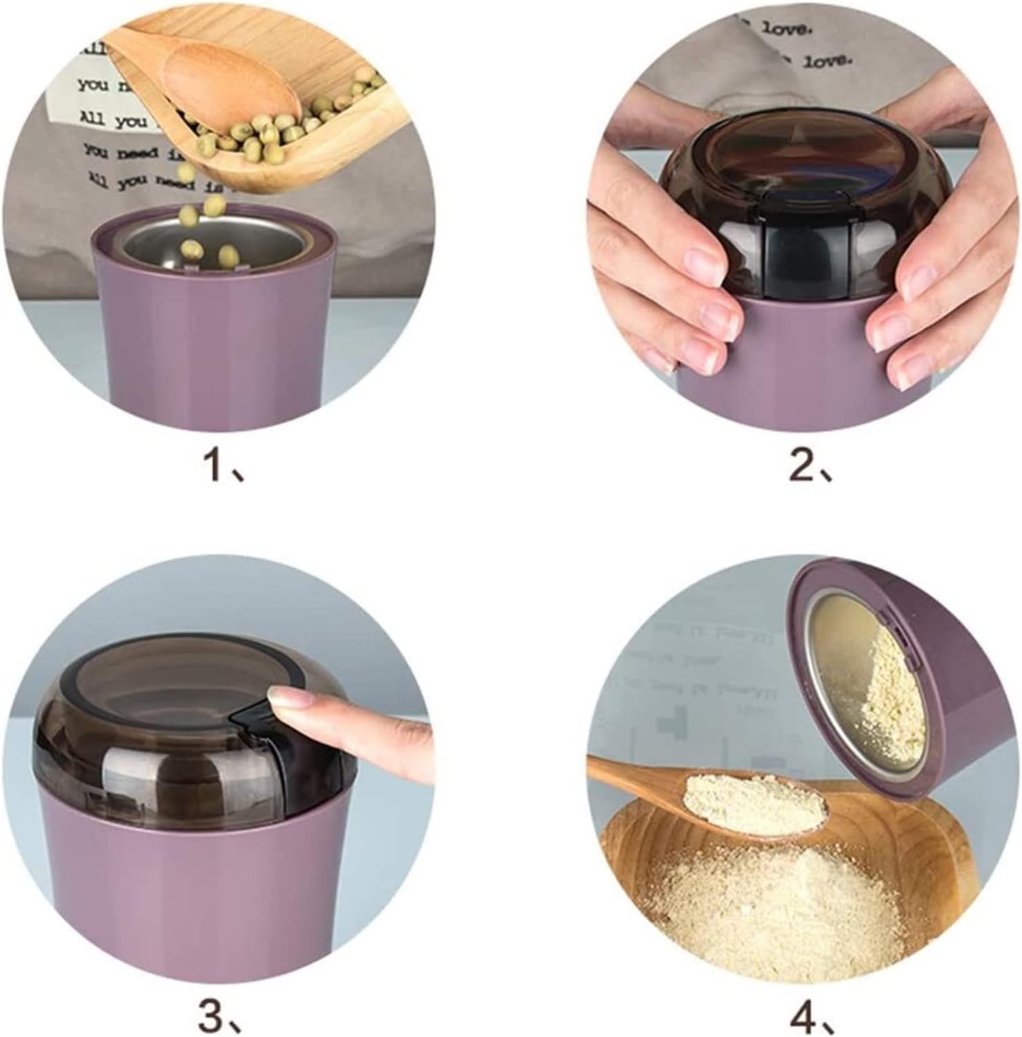 Refillable Pepper Mill Spices Grinder Purple
