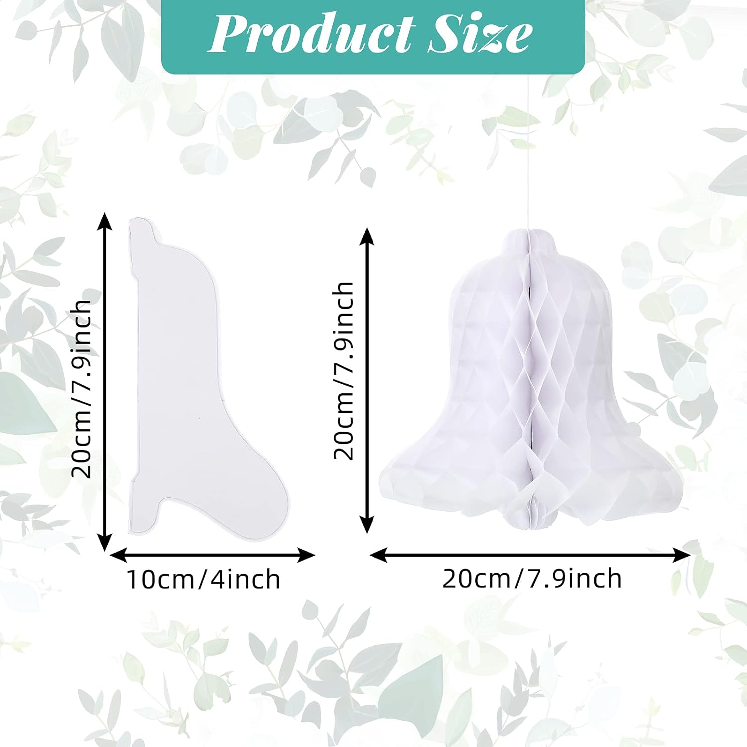 Leitee 12 Piece White Honeycomb Paper Bells