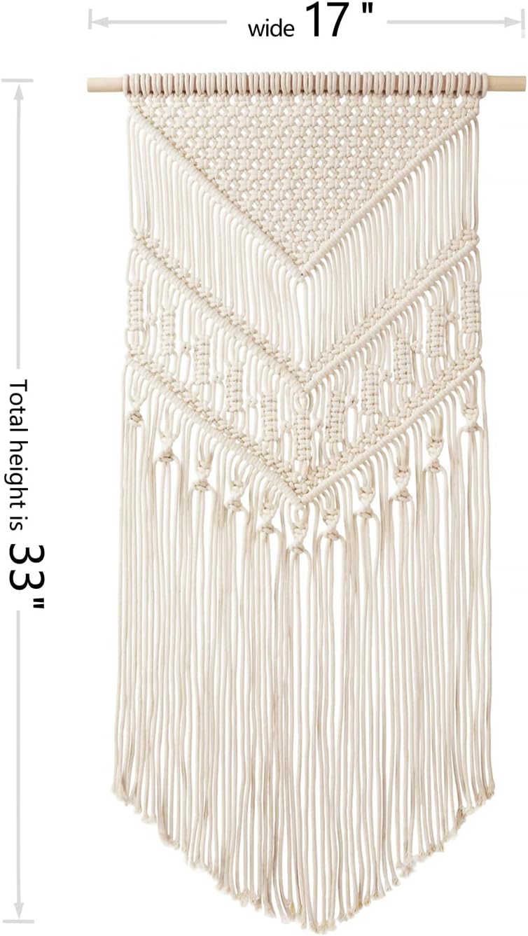 Mkono Macrame Wall Hanging Decor 17x33 Inches
