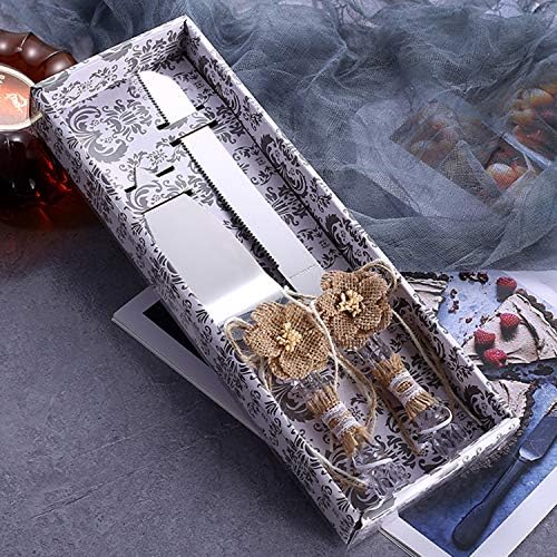 Tang Song Set of 2 Rustic Wedding Cake Knife and Serving Set