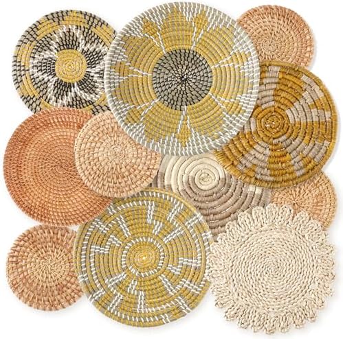 Tatuo 11 Pcs Boho Wall Basket Decor Set