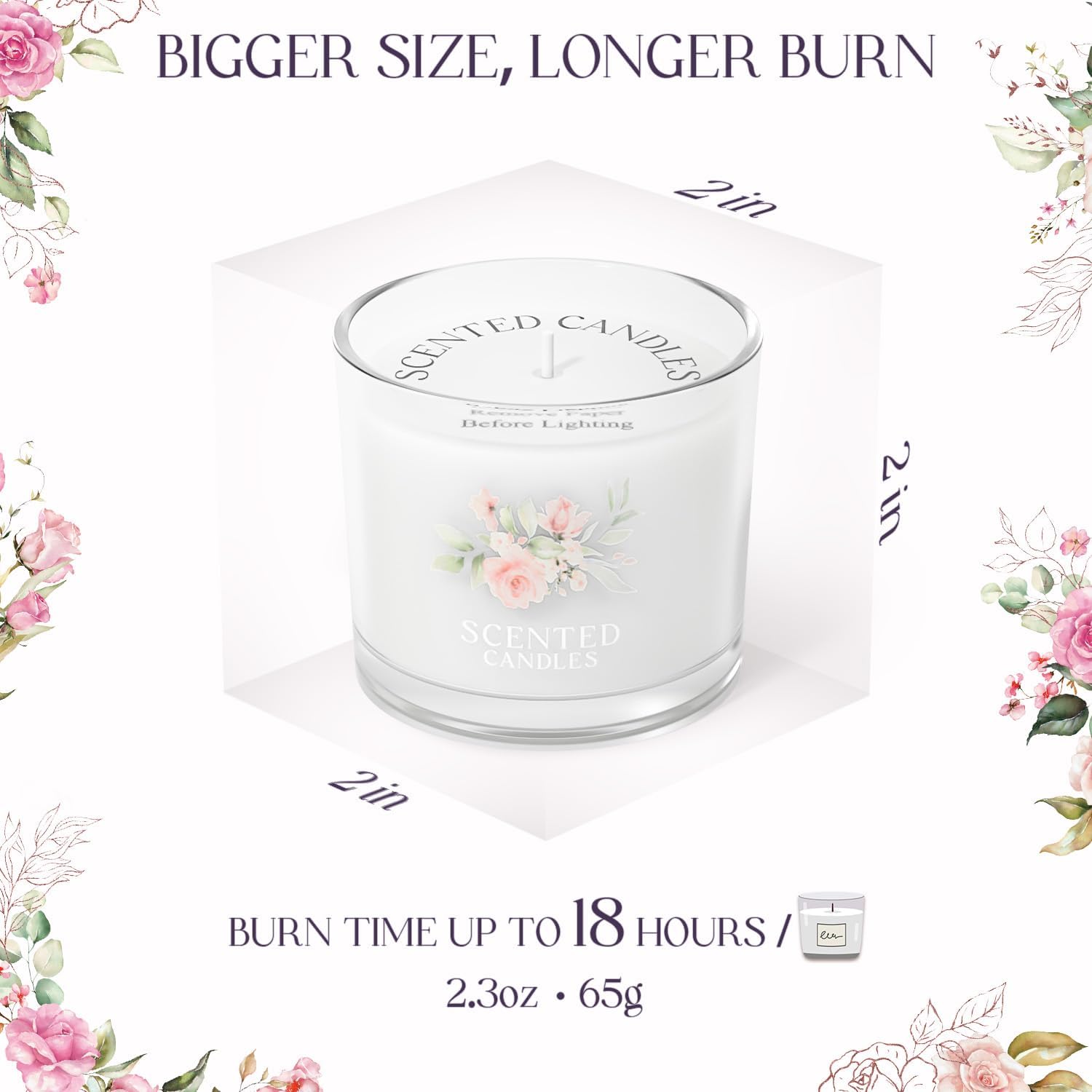 Scented Candle Gift Set with 3 Votive Candles for Stress Relief