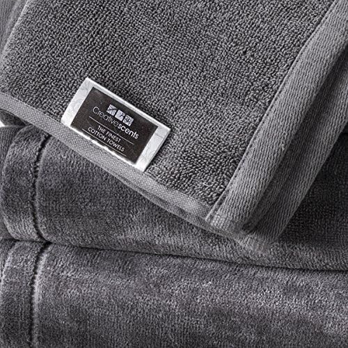 Creative Scents Cotton Fingertip Towels Set 4 Pack Grey