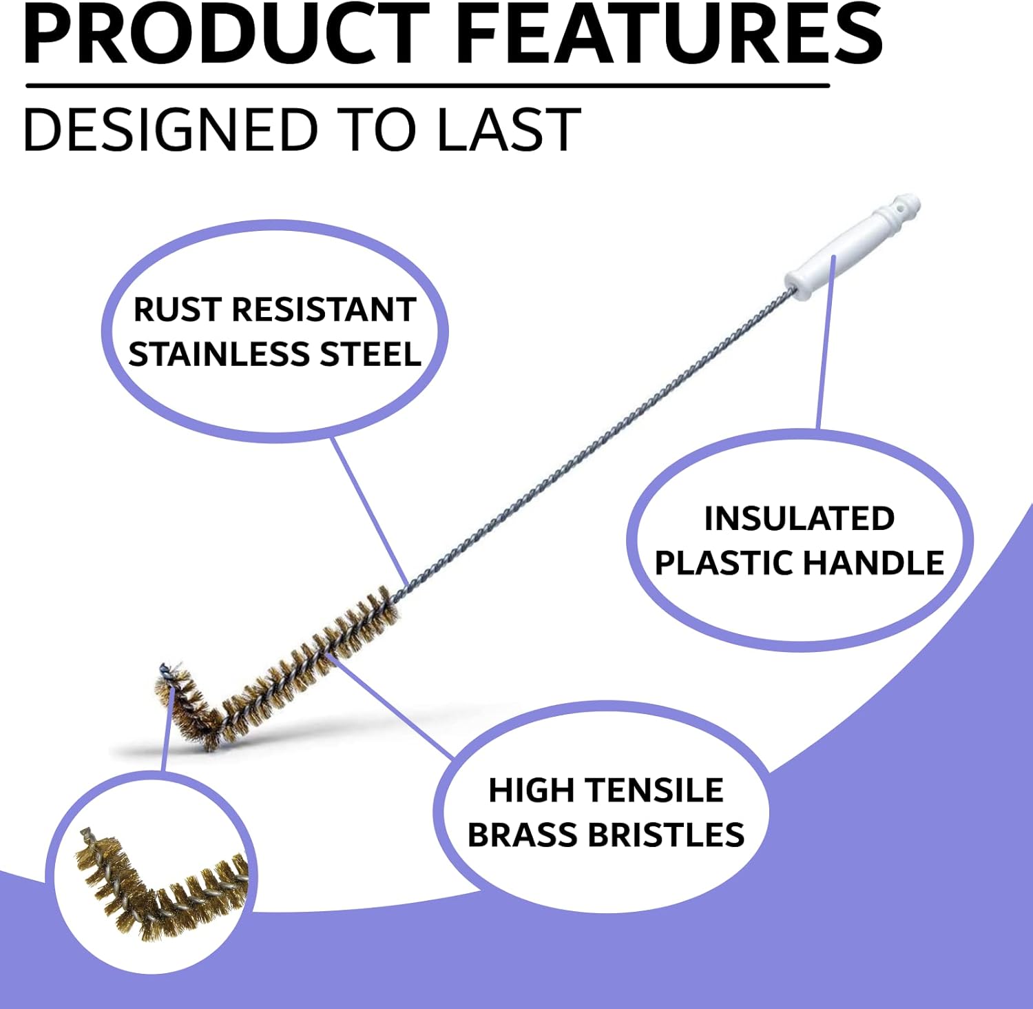 L-Shaped Deep Fryer Cleaning Brush 750F Heat Resistant