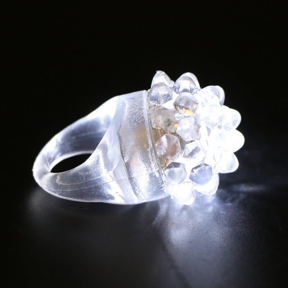 30PCS White LED Flashing Jelly Bumpy Rings for Rave Party