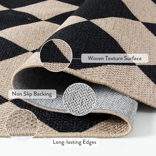 Lahome Checkered Jute-Inspired Rug 2x6