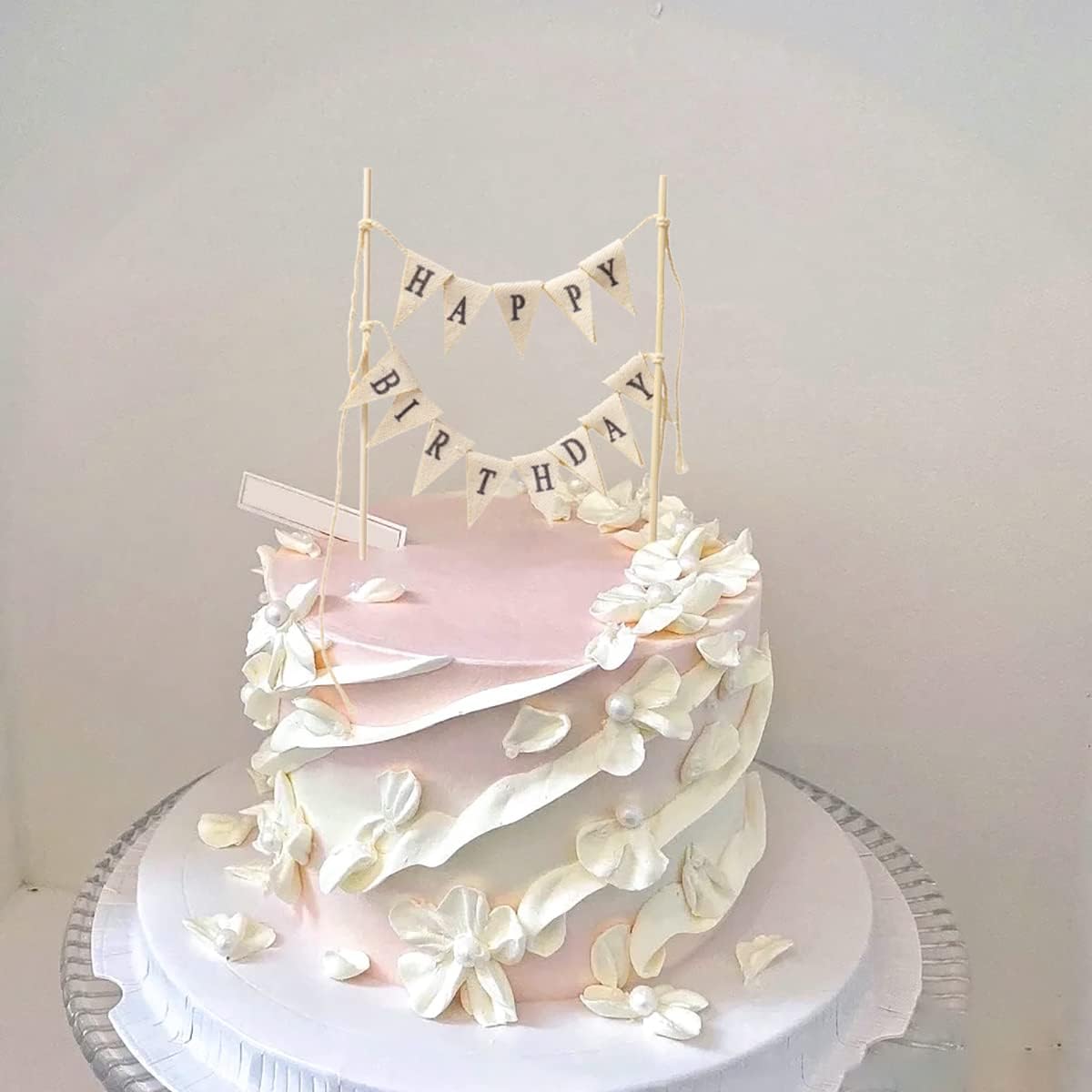 Happy Birthday Cake Topper with Wood Poles