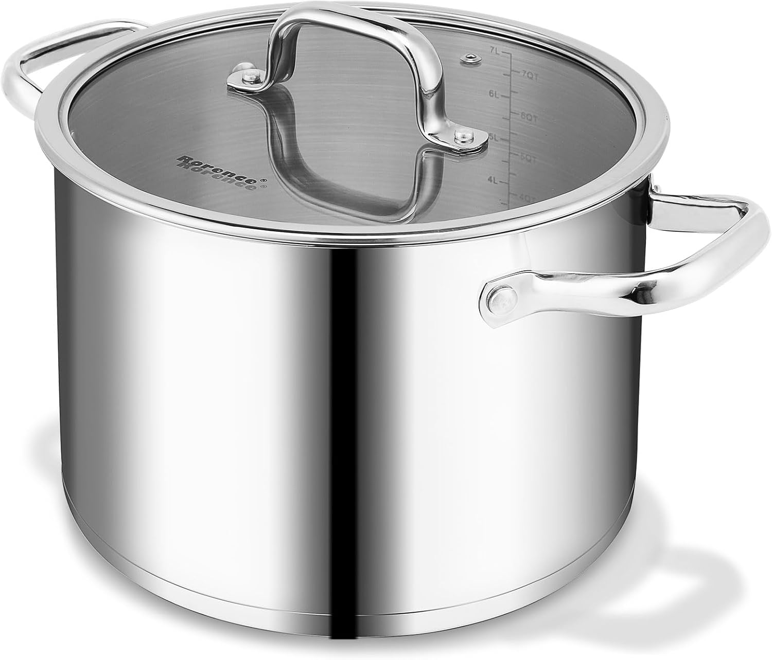 Rorence 8 Qt Stainless Steel Stockpot with Tempered Glass Lid