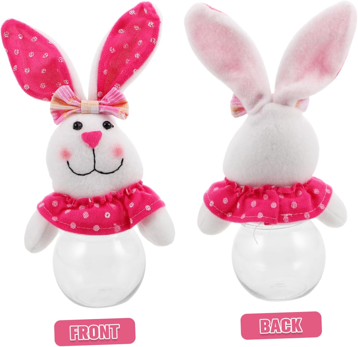 SUPVOX Transparent Bunny Candy Jar for Easter Treats
