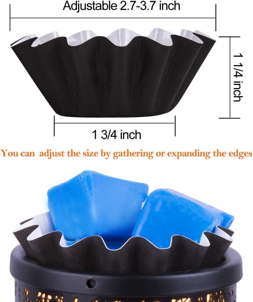 FANDOL Reusable Leakproof Candle Warmer Liners 50pcs Black