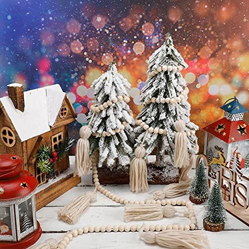 Janinka Boho Tassel Garland Wooden Bead Decor 98ft Wall Hanging