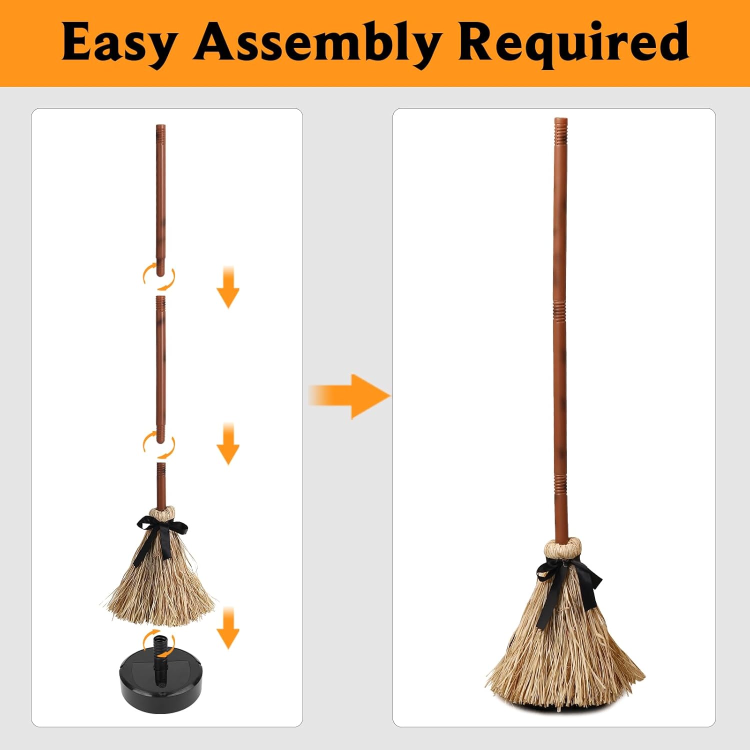 Halloween Animated Floating Witch Broom - 435 Inches Tall