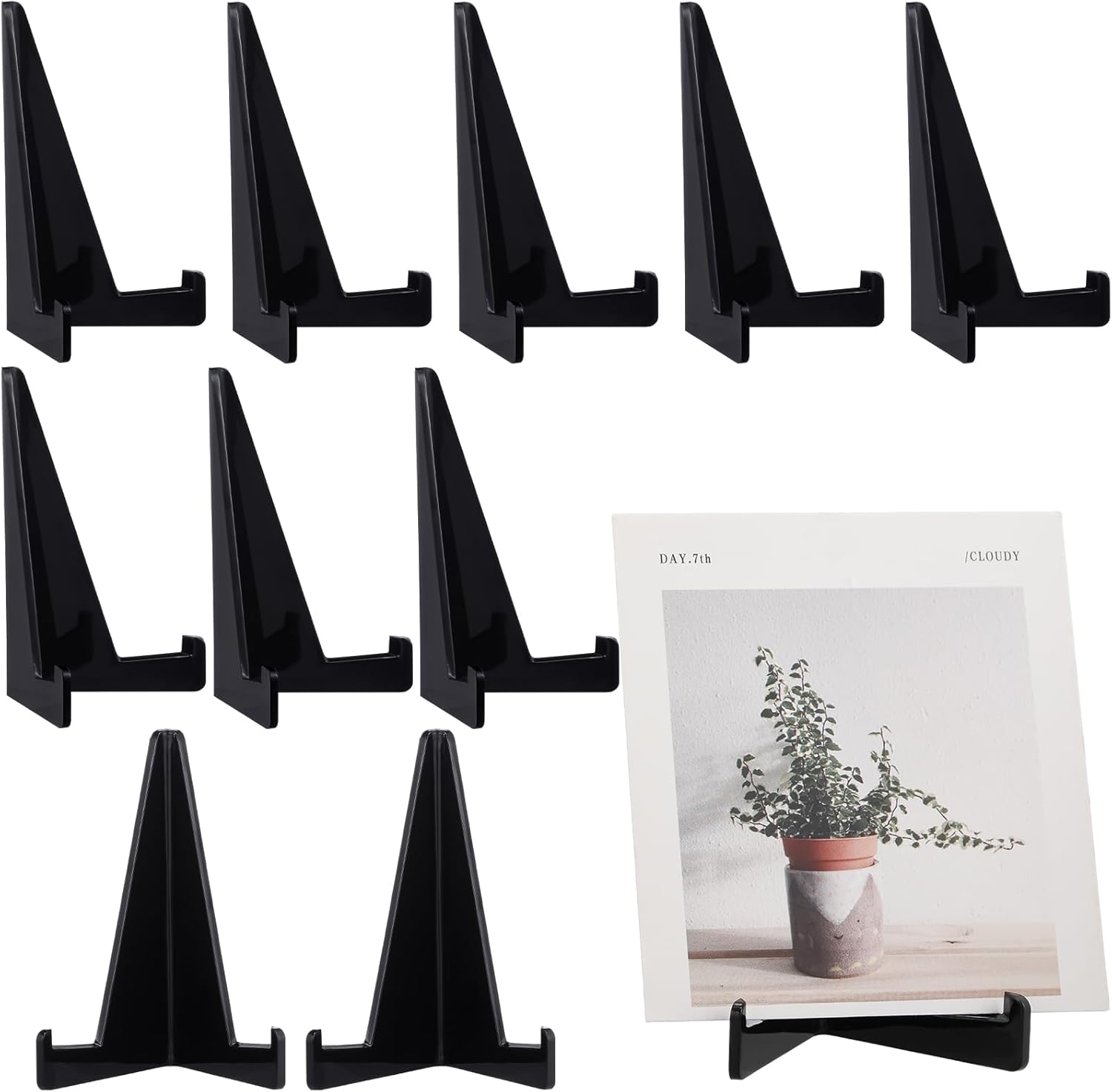 Bucherry 10 Pack Mini Easel Display Stand Acrylic Black