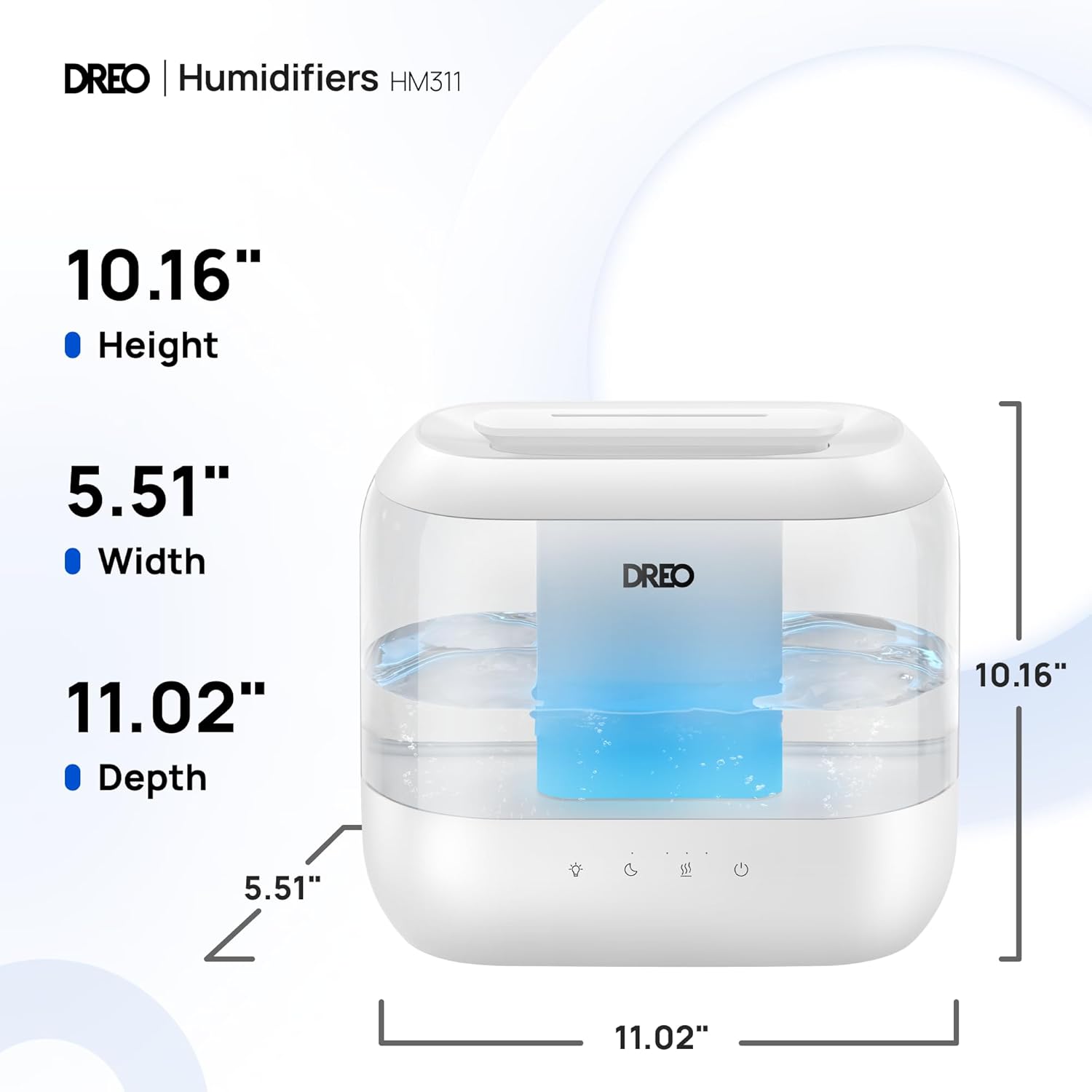Dreo 4L Cool Mist Humidifier for Bedroom