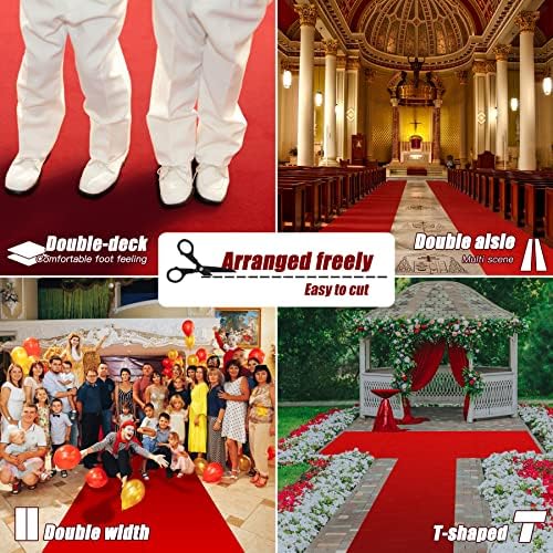 EZLucky Red Carpet Runner for Party 26X15 ft