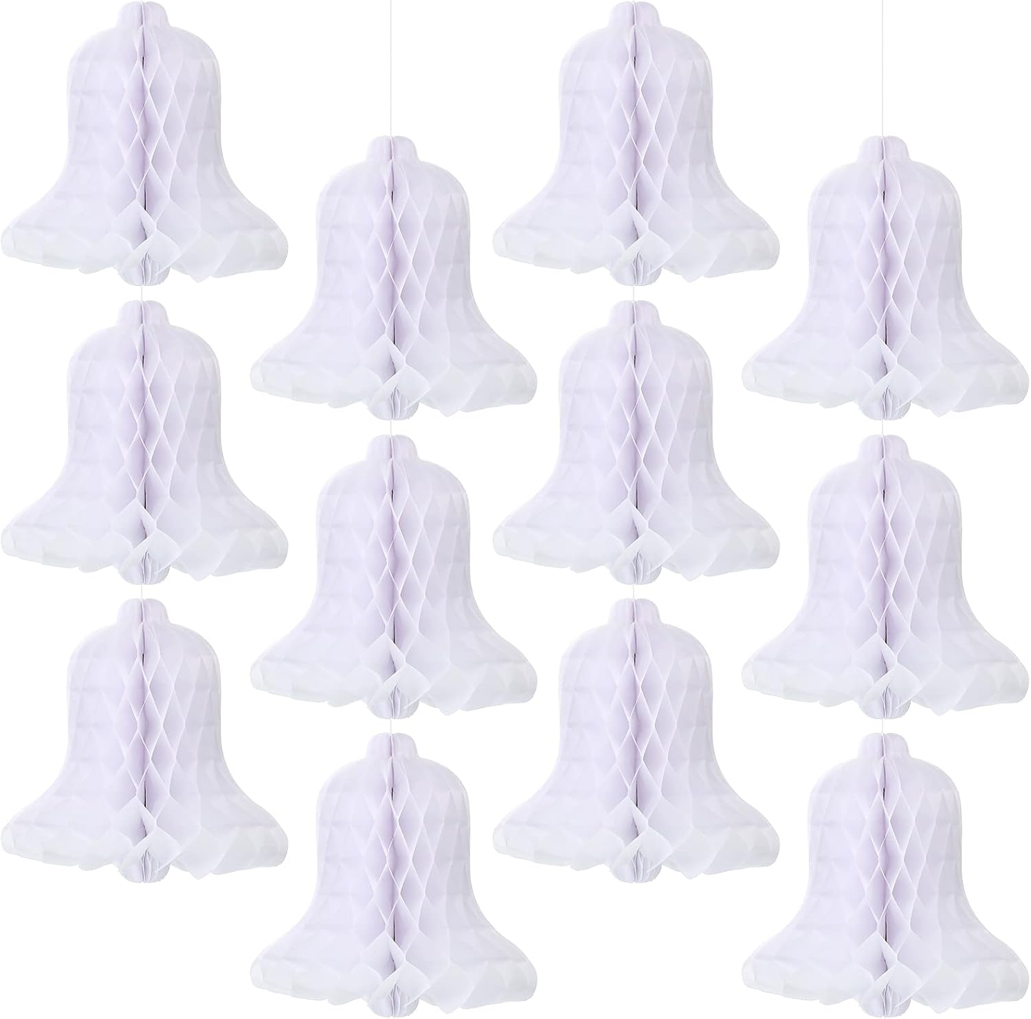 Leitee 12 Piece White Honeycomb Paper Bells