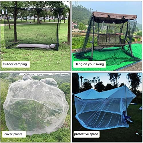 Mengersi Black Bed Canopy Curtains for Full Queen King Size Bed and Outdoor Use