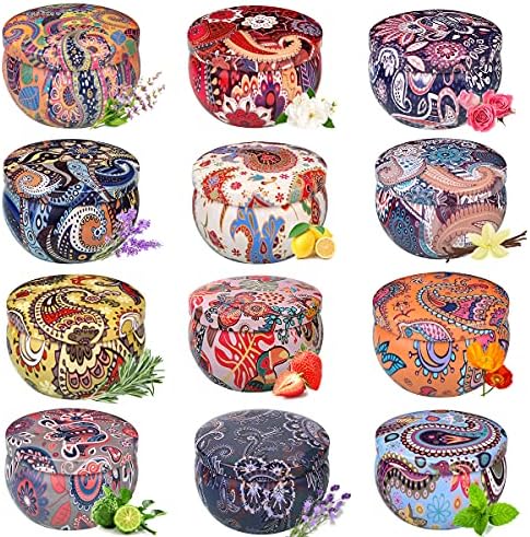 Primevolve Scented Candles 12 Pack Travel Tin Set for Women
