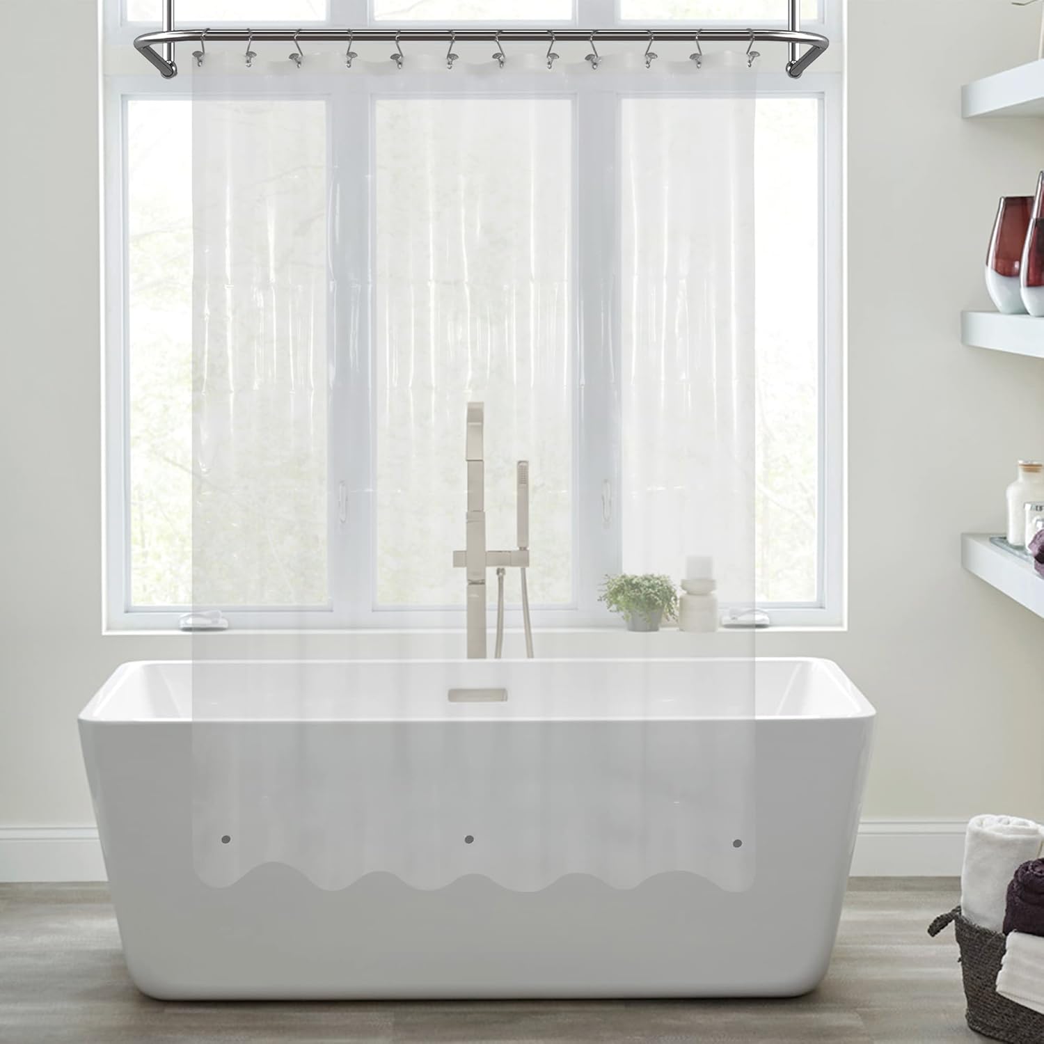 Mrs Awesome Clear Shower Curtain Liner with 3 Magnets 72x72