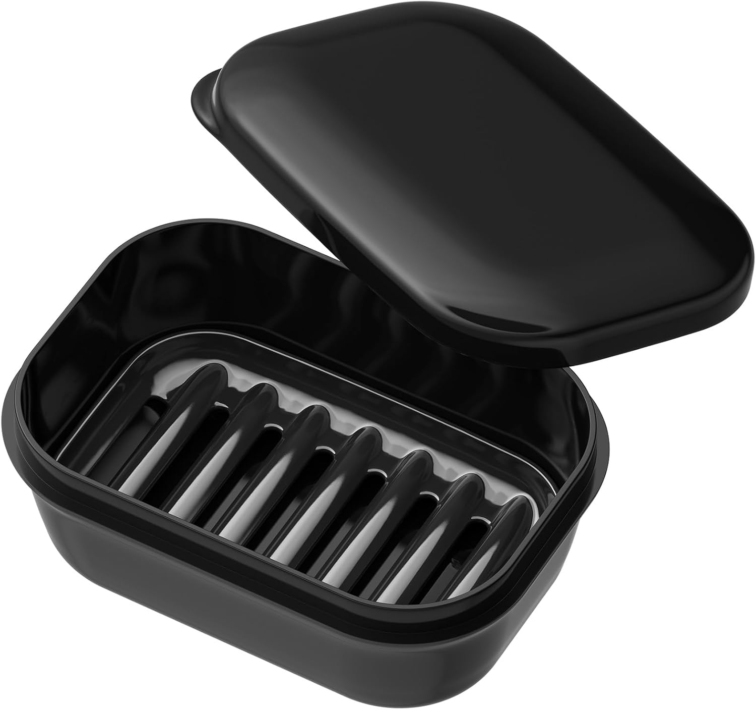 Quatish Leakproof Soap Dish with Lid and Draining Layer