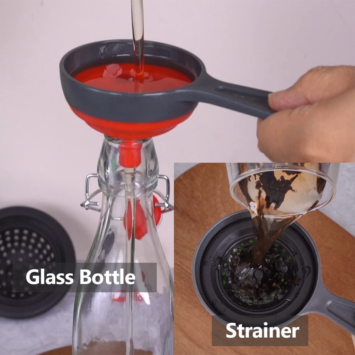 Delove 4 Pack Canning Funnel with Strainer