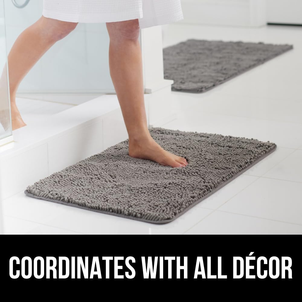 Gorilla Grip Bath Rug Mat 24x17 Grey