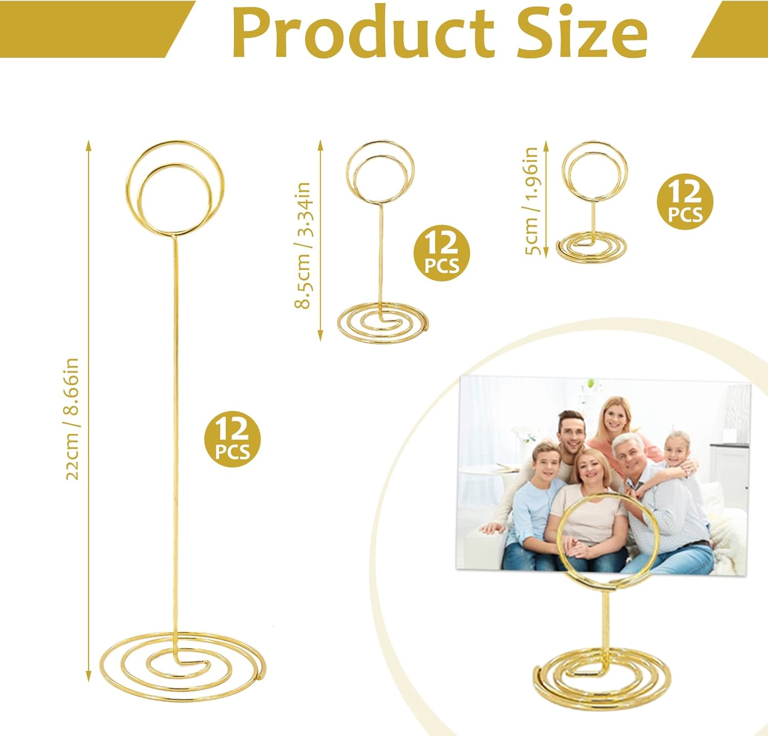 36 PCS Gold Table Number Holders with 3 Sizes