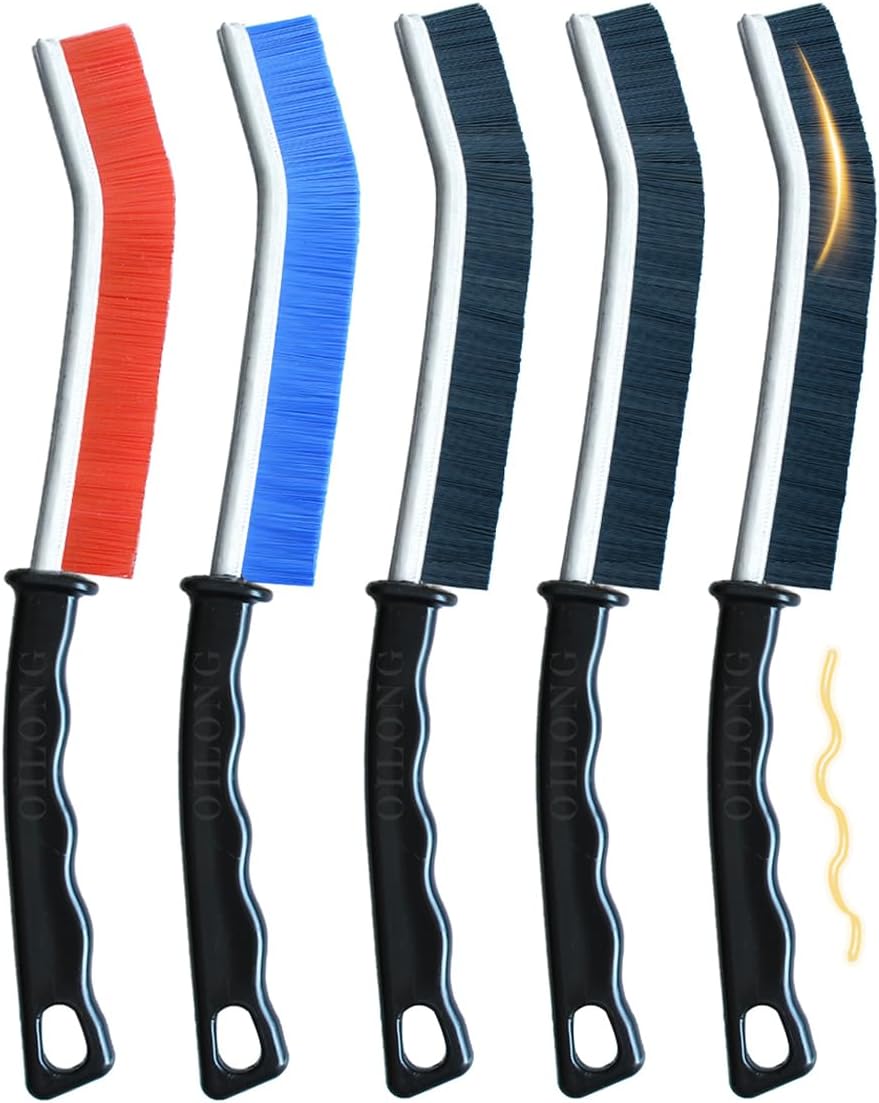 OILONG Hard Bristle Crevice Cleaning Brush 5Pack