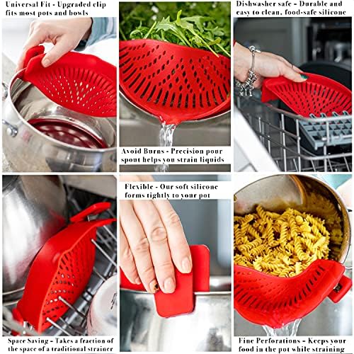 Arlig Clip On Pasta Strainer Universal Fit for Pots and Bowls
