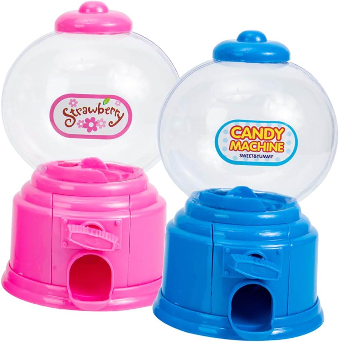 Mini Gumball Machine Candy Dispenser 2-Piece Set for Kids