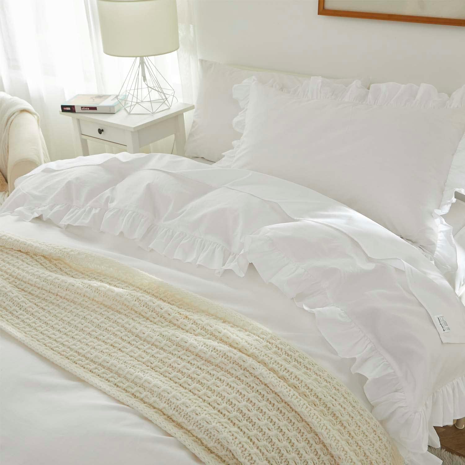 Brandream Kids Duvet Cover Set Twin White 2pcs