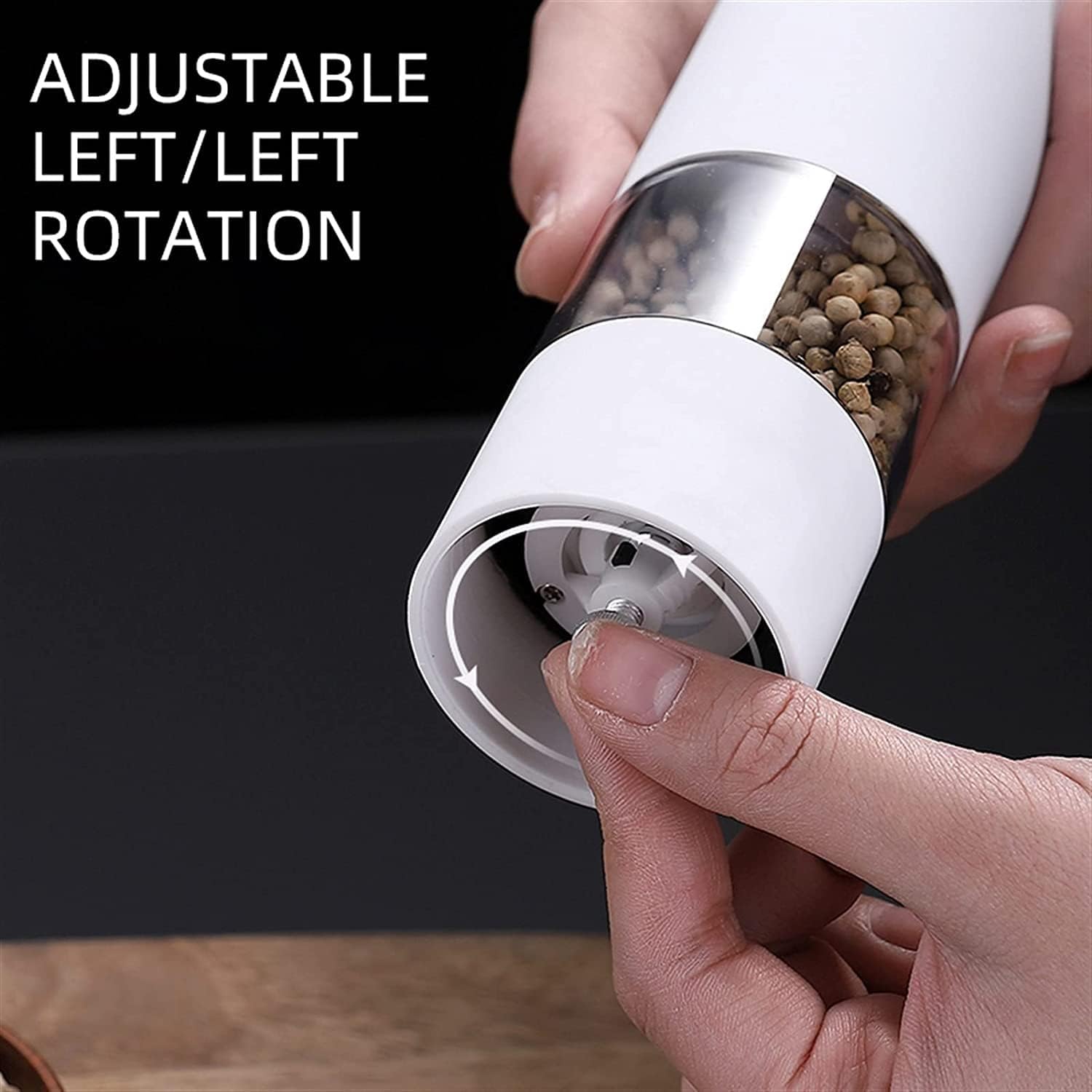 Electric Pepper and Salt Grinder with LED Light - Red