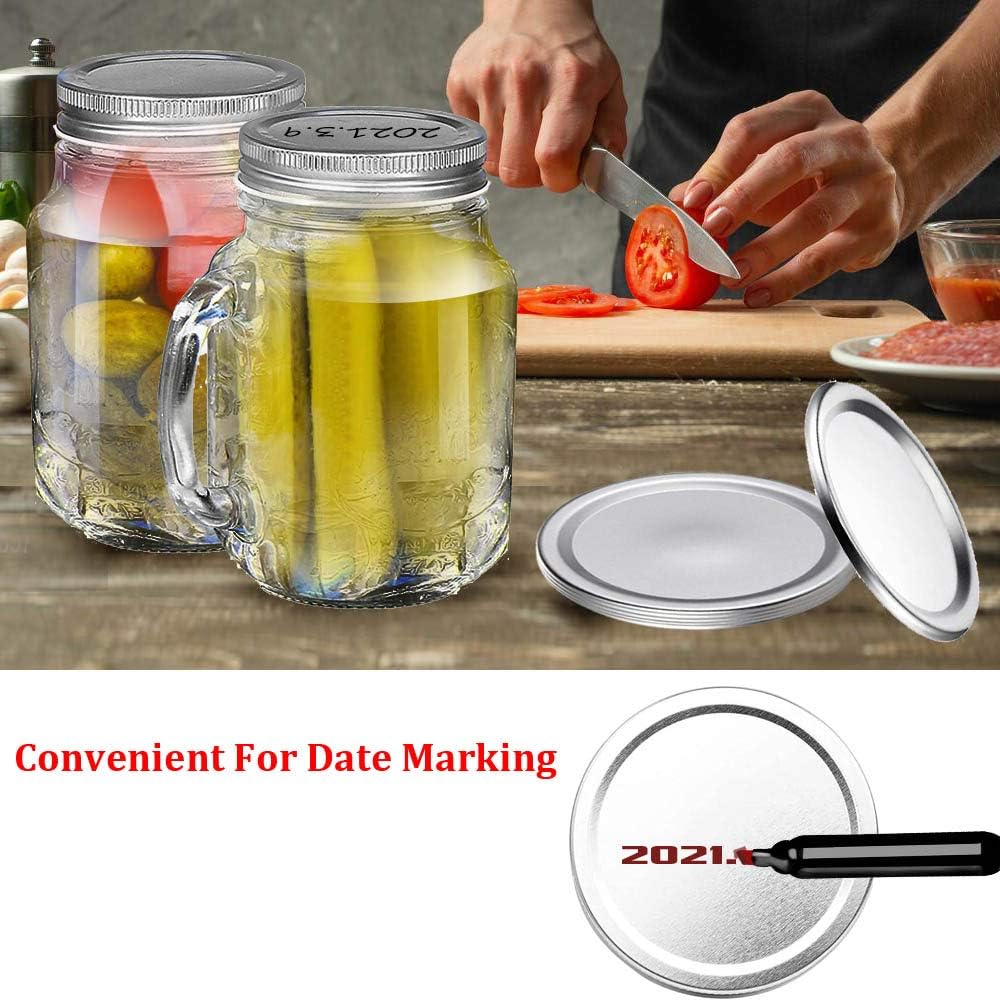 120 PCS Premium Canning Lids for Mason Jars Airtight and Leakproof - Silver
