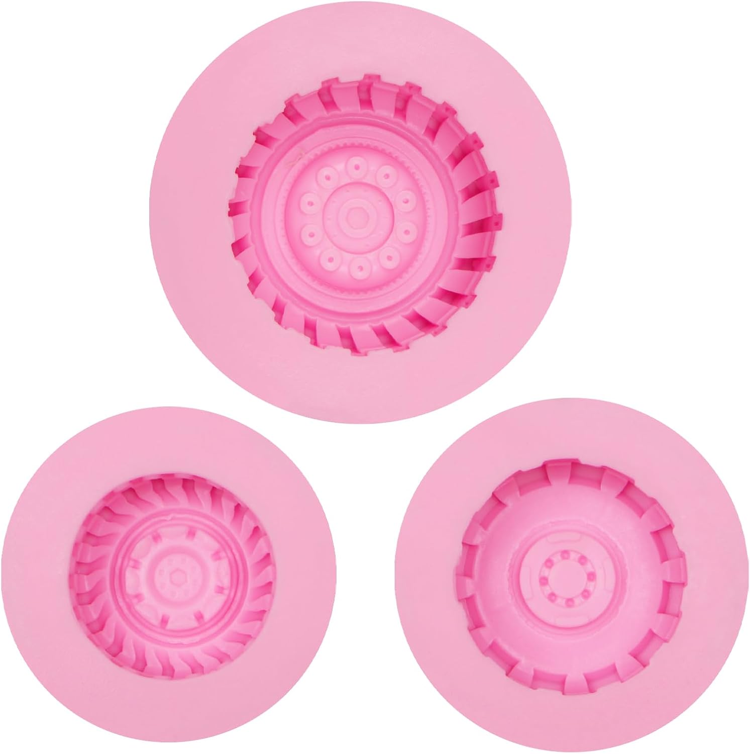 Tire Fondant Molds Silicone Set of 3 for Cakepops and Cupcakes
