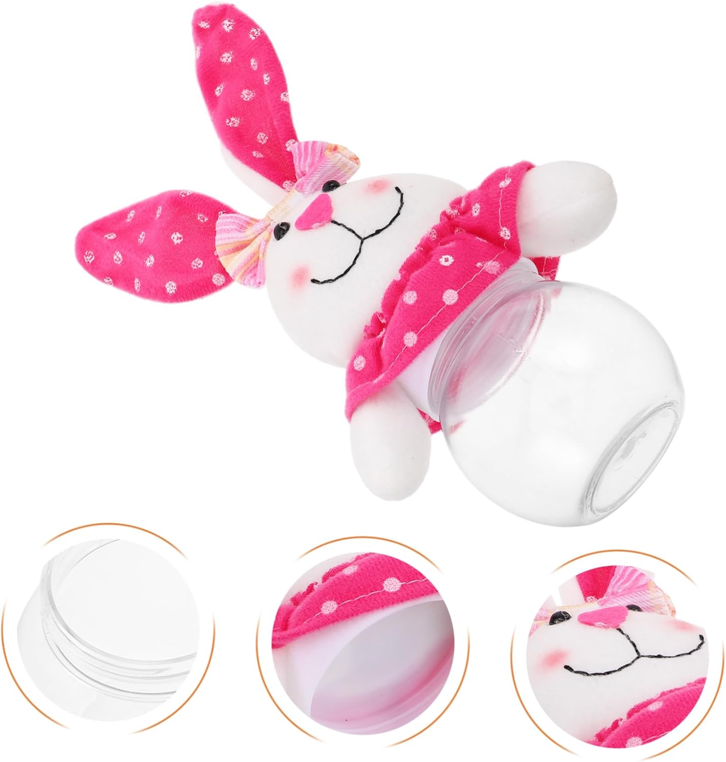 SUPVOX Transparent Bunny Candy Jar for Easter Treats
