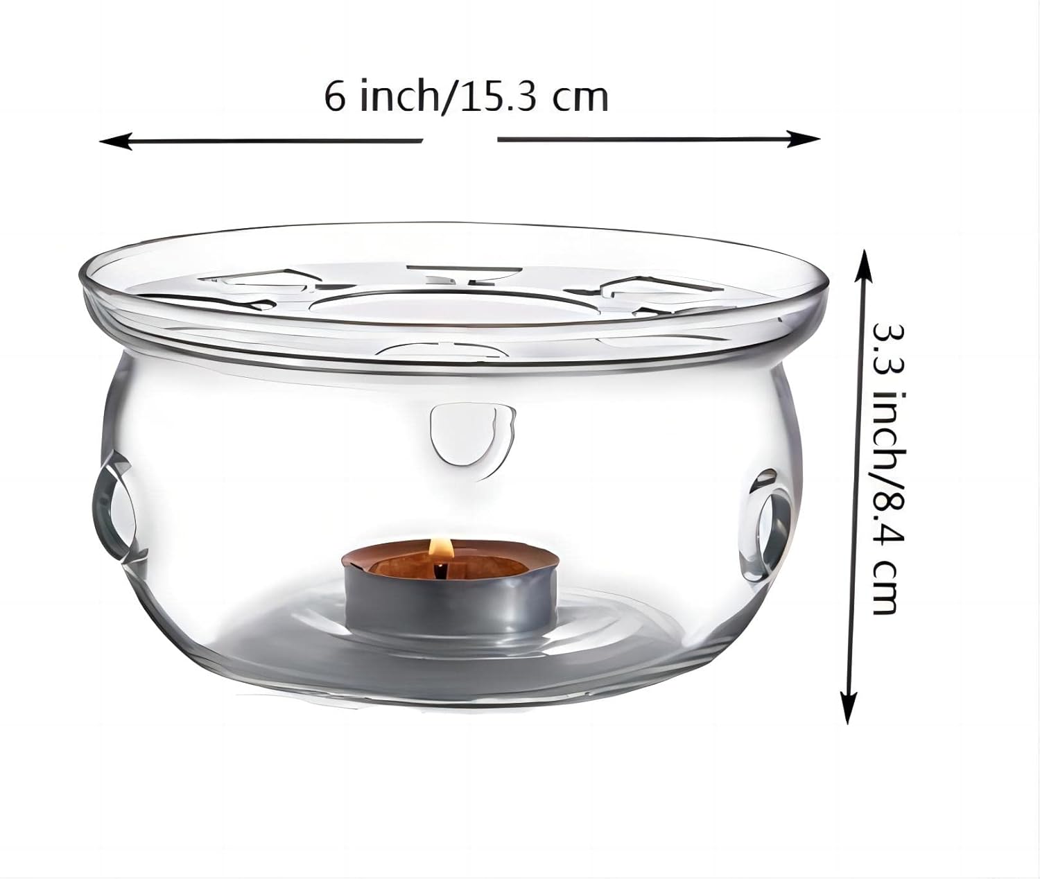 Bamboos Grocery LoKii Glass Teapot Warmer 6 Inches