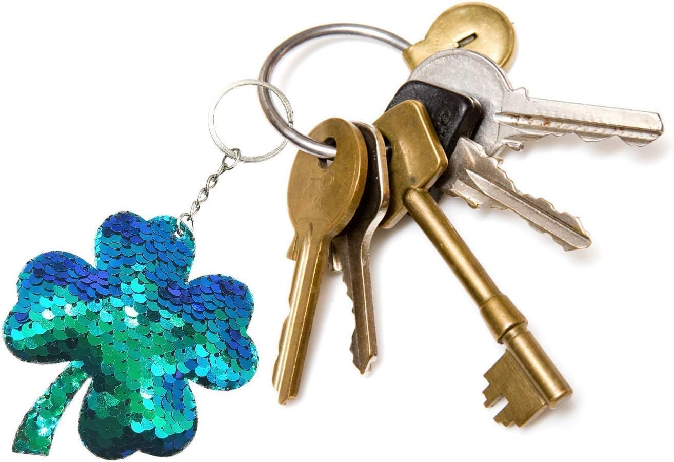 GuassLee 15Pcs Flip Sequin Keychain Set
