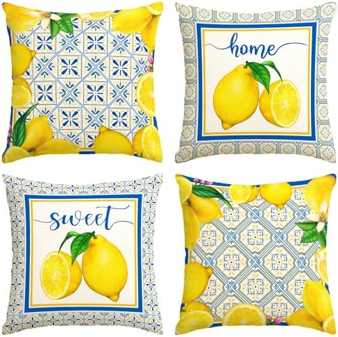 Yarcooly Summer Lemon Throw Pillow Covers
