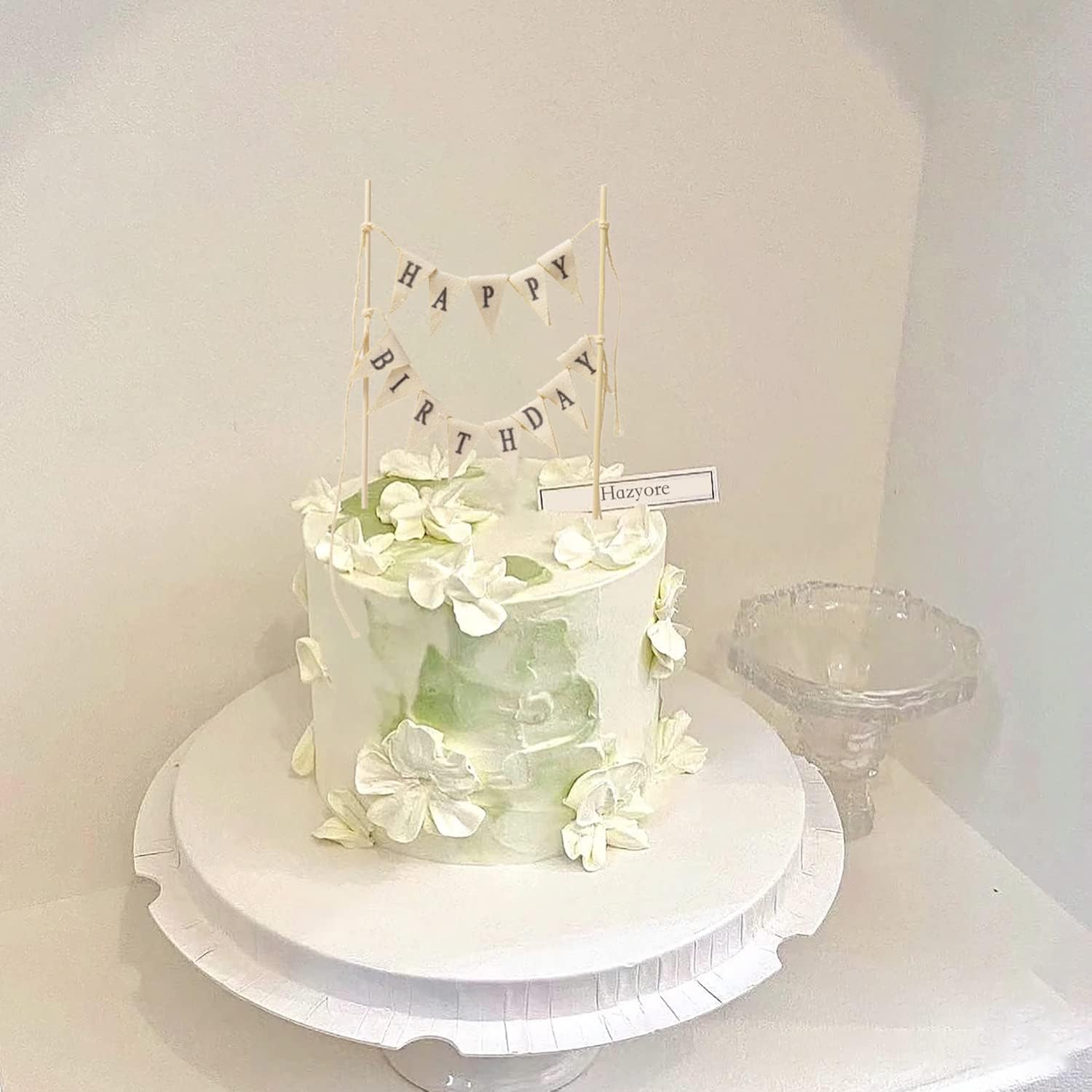 Happy Birthday Cake Topper with Wood Poles