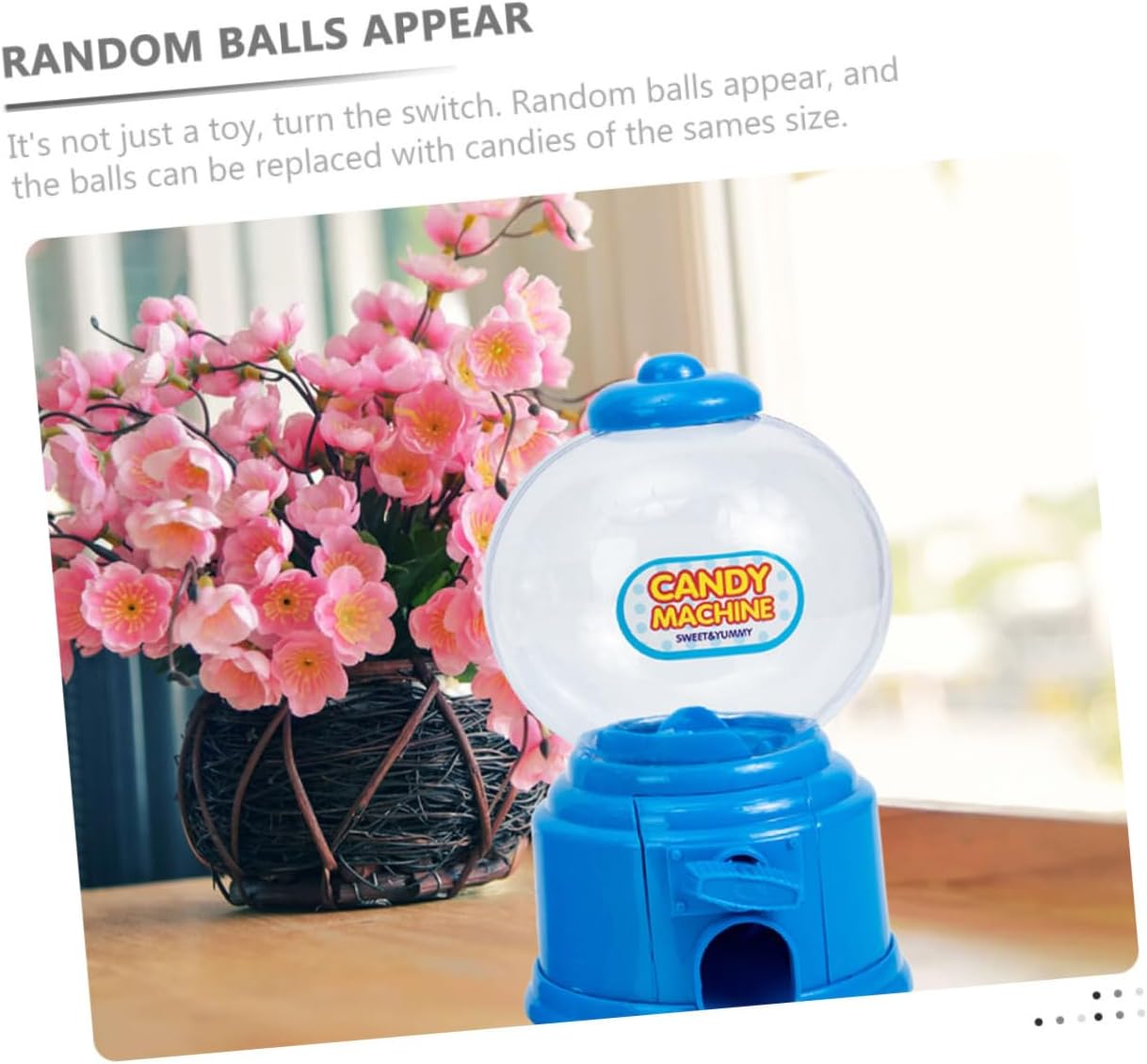 Mini Gumball Machine Candy Dispenser 2-Piece Set for Kids